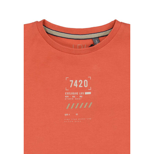 Quapi Levv jongens oversized t-shirt Mace Orange Red