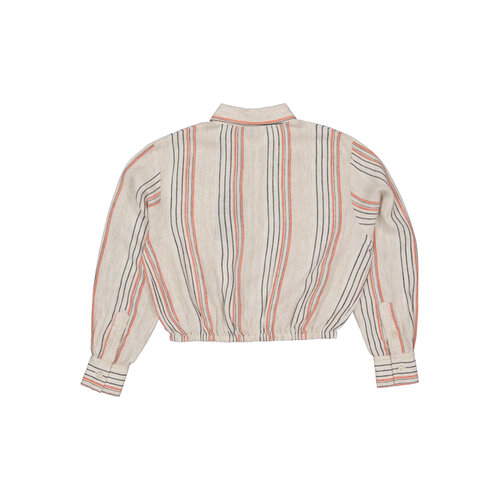 Quapi Levv meiden blouse Kaori aop Taupe Stripe