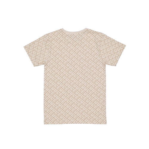 Quapi Levv jongens t-shirt Kaden aop Taupe Text