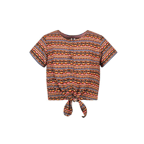 B.Nosy B.Nosy meisjes korte mouwen blouse Bibi Blush Aztec