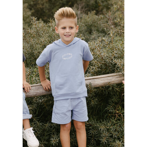 LEVV Levv jongens t-shirt met capuchon Melle Mid Blue