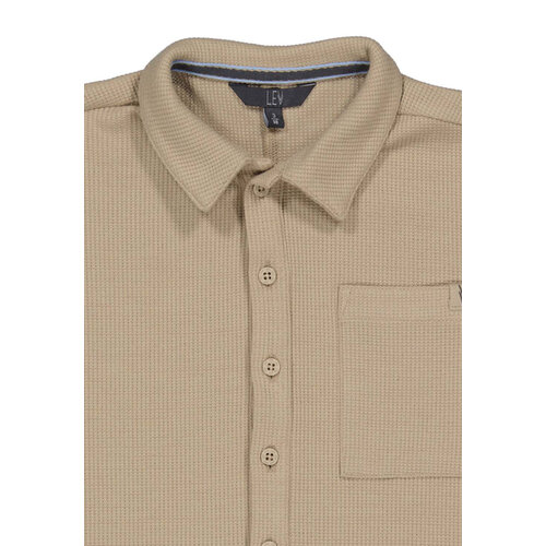 LEVV Levv jongens korte mouwen blouse Mauro Taupe