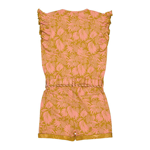 Quapi Quapi meisjes korte mouwen jumpsuit Belle aop Pink Leaves