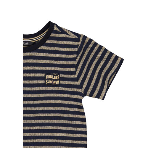 Quapi Quapi jongens t-shirt Bent aop Blue Stripe