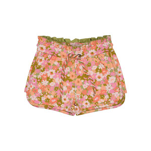 Quapi Quapi meisjes korte joggingbroek Brune aop Pink Flower