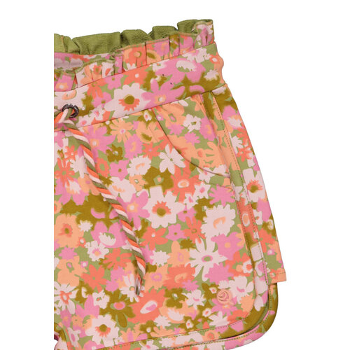 Quapi Quapi meisjes korte joggingbroek Brune aop Pink Flower