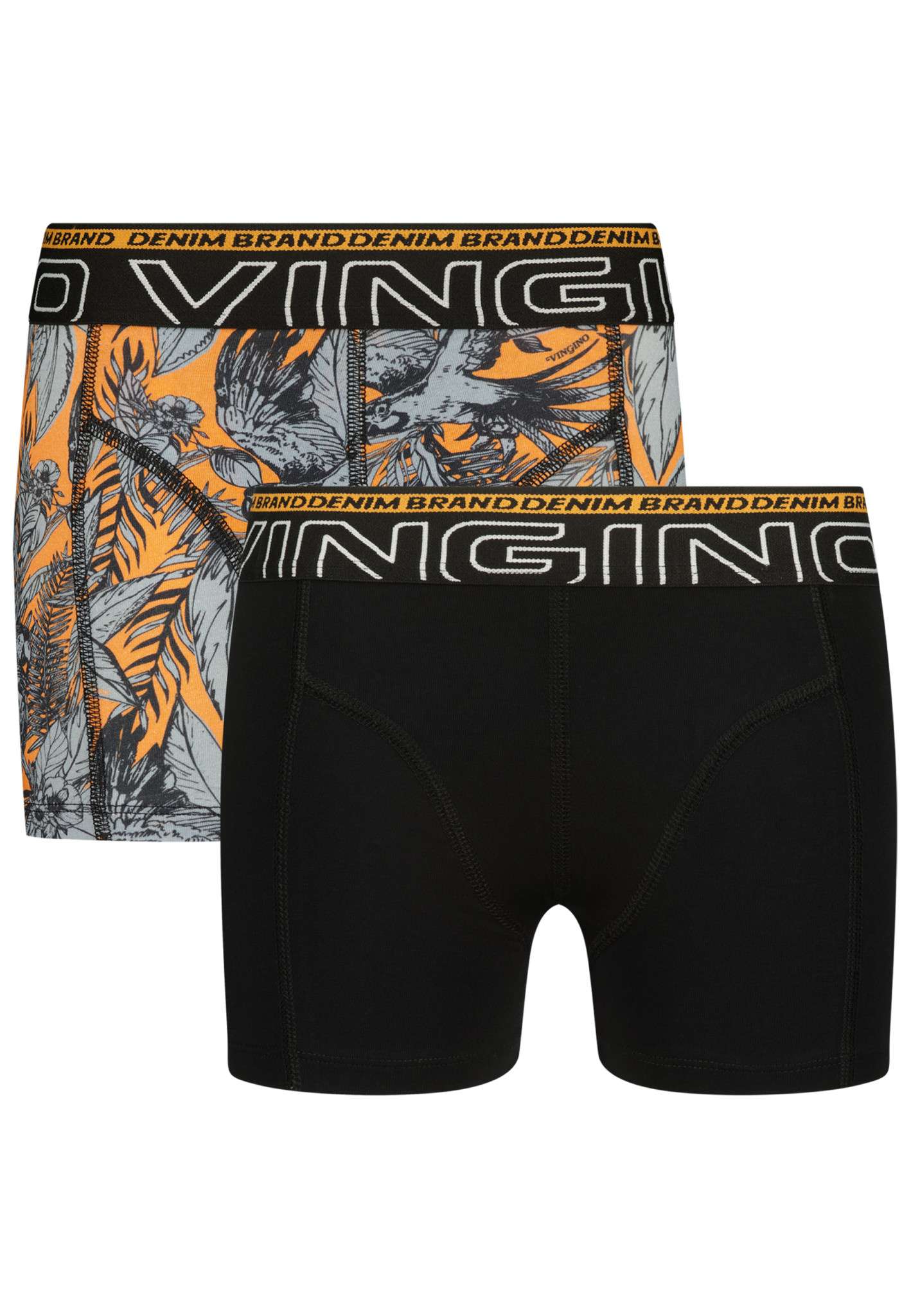 Vingino jongens ondergoed 2 pack boxers Leaf Deep Black