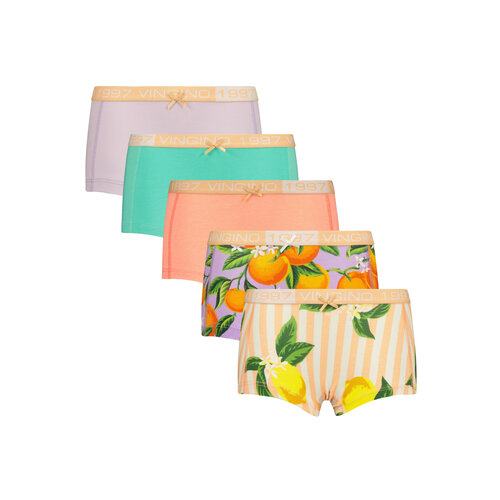 Vingino Vingino meiden ondergoed 5-pack boxers Fruit Wave Lilac