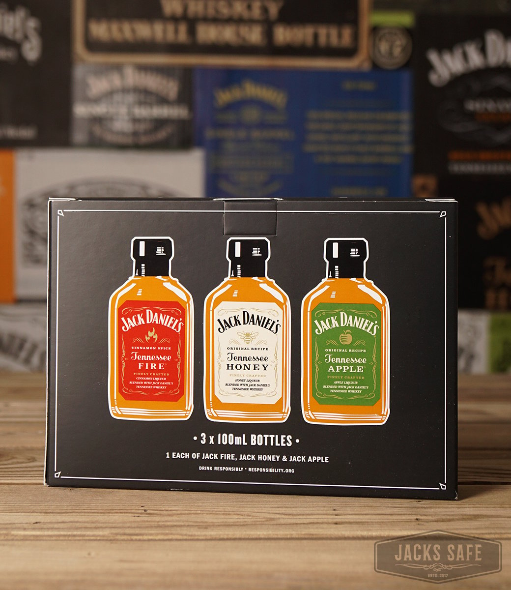 JACK DANIEL'S - GIFTSET - 3 * 100ML - FIRE - HONEY - APPLE - USA