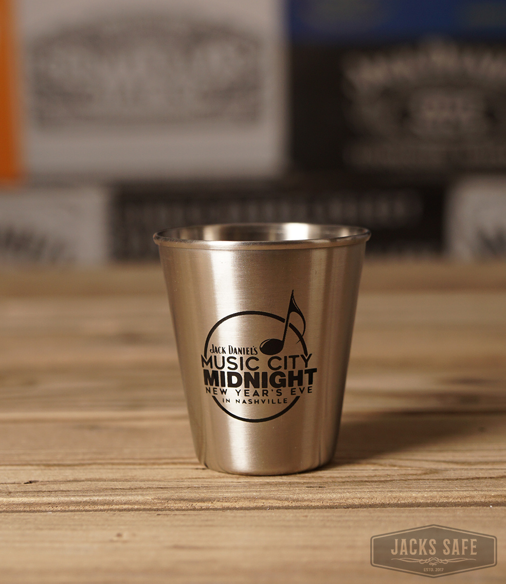 JACK DANIEL'S - Shot glass - Jack Daniel's Music City Midnight NYE - Nashville - Metal