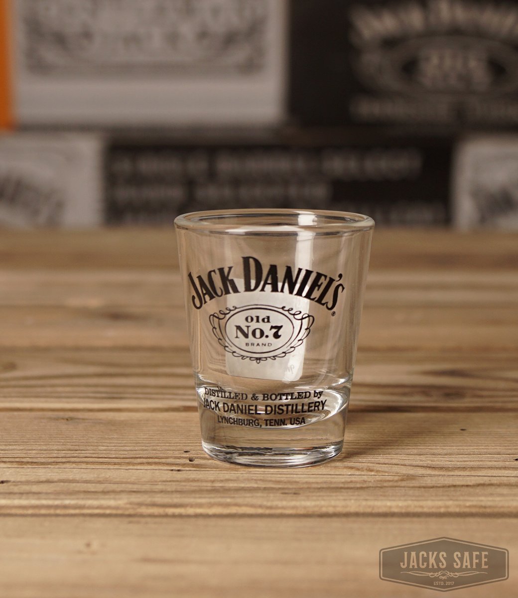 JACK DANIEL'S - Shot glass - Black Label Old nr 7 - Black Print of Old Logo