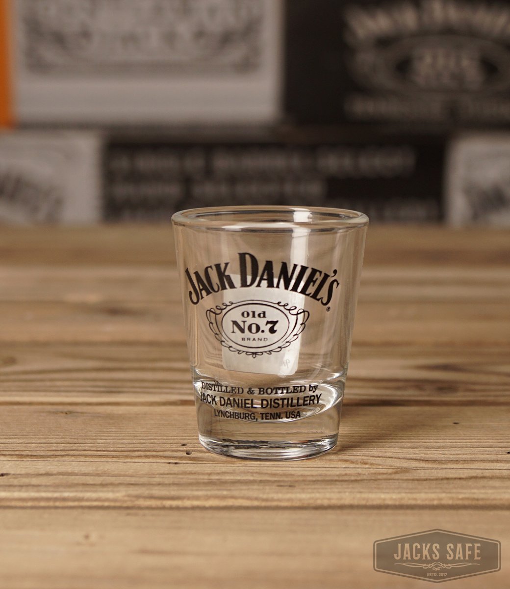 JACK DANIEL'S  - Shot glass - Black Label Old nr 7 - Black Print of Old Logo