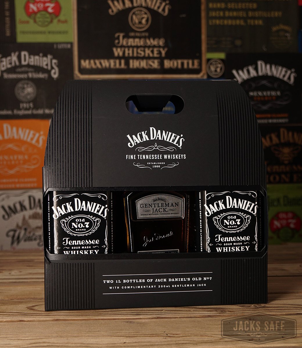 JACK DANIEL'S - Black label/Gentleman Jack - Dutyfree set - 2 * 1000ml & 200ml