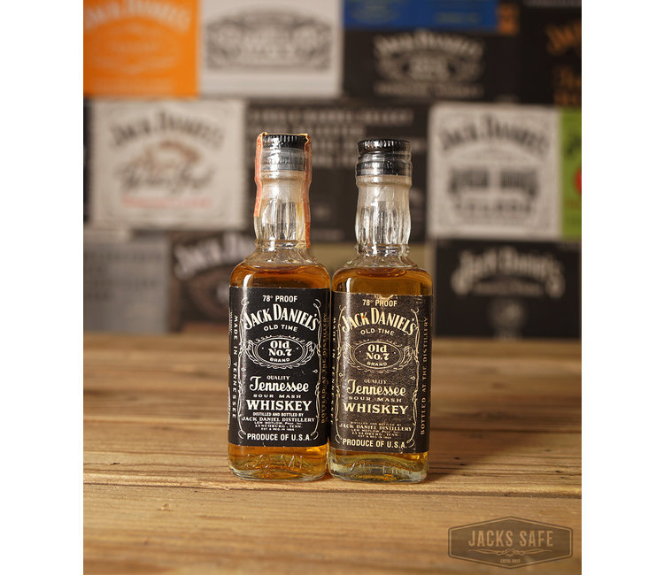 JACK DANIEL'S - Black Label - 78 PROOF MINI'S - 1/10th Pint - 50ML - -  Jack's Safe