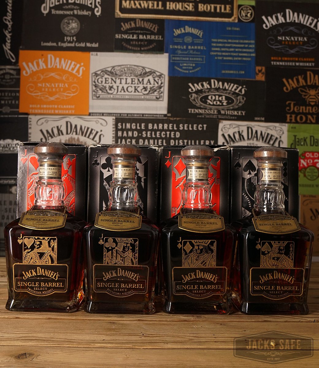 JACK DANIEL'S  - Single Barrel - Personal Collection - SET OF 4 JACK'S - ETCHED - BOX - SINGLE BARREL 2012 TAG