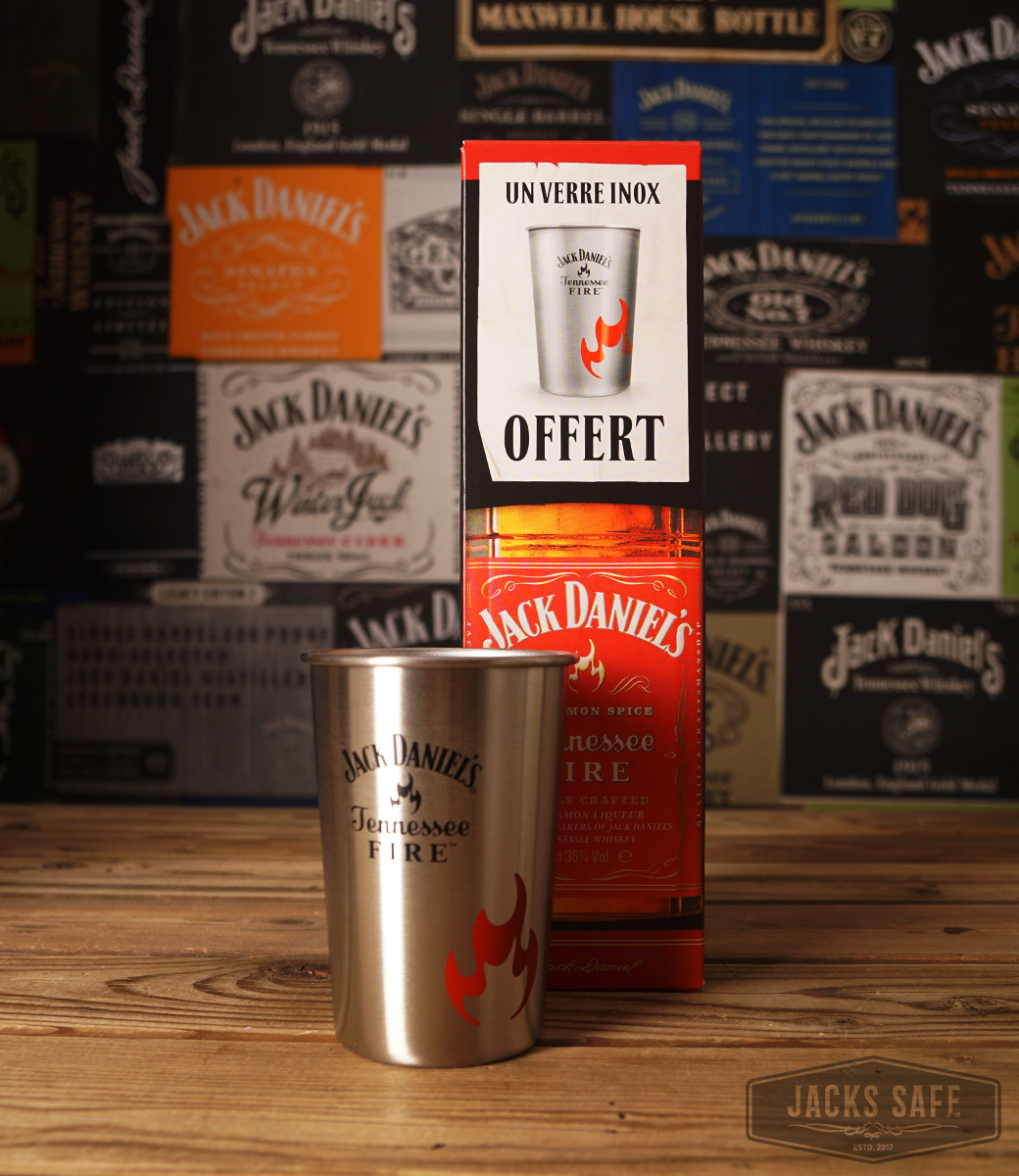 JACK DANIEL'S - Fire - Gift set - France - 700ml - Metal Party cup - 2023 - STAINLESS STEEL CUP