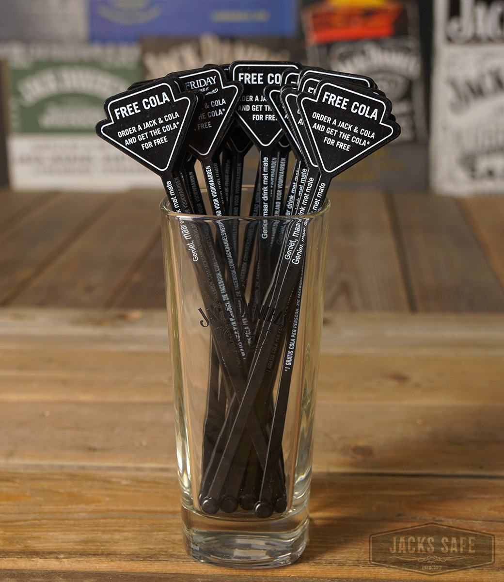 JACK DANIEL'S  - BLACK LABEL - STIRRER - FREE COLA - SET OF 20 PLUS FREE LONGDRINK