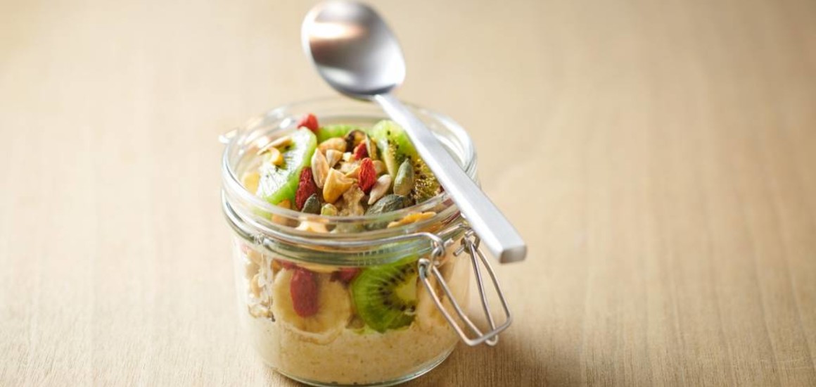 Avena con vainilla y proteína