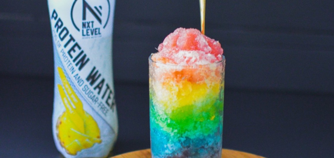 Rainbow protein shaved ice