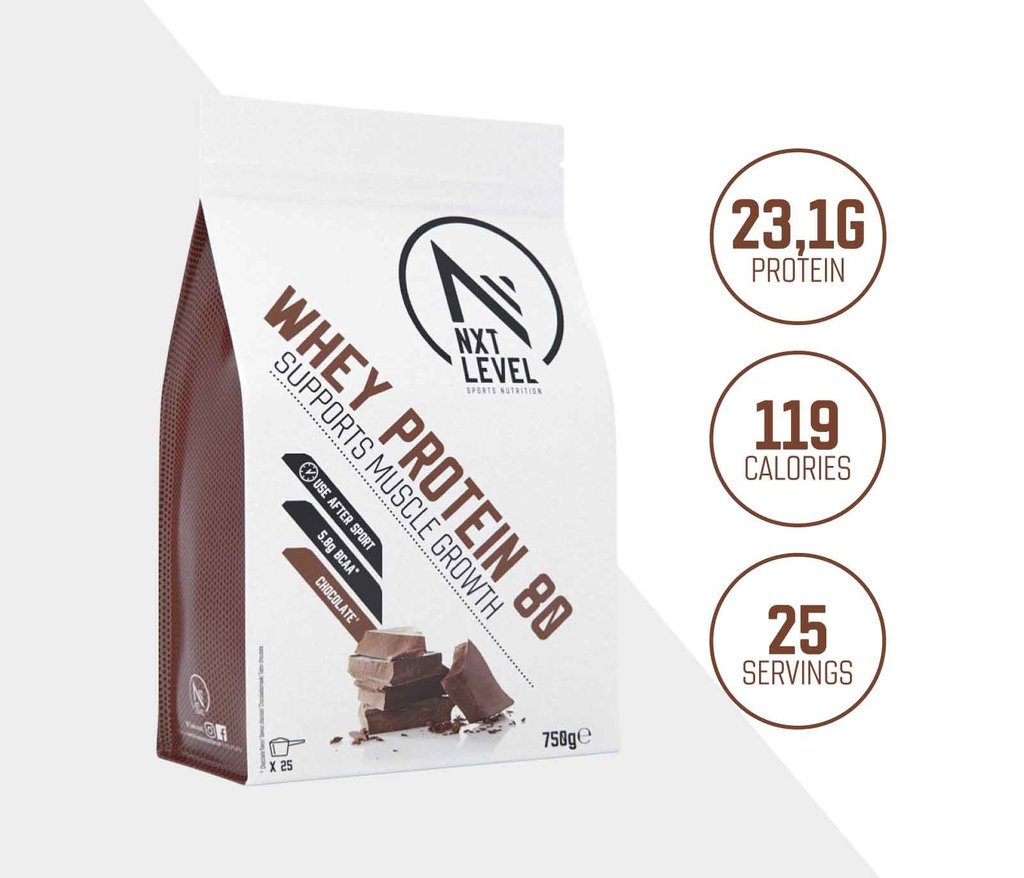 Whey Protein 80 - Chocolade - 25 Shakes (750g) - Copy