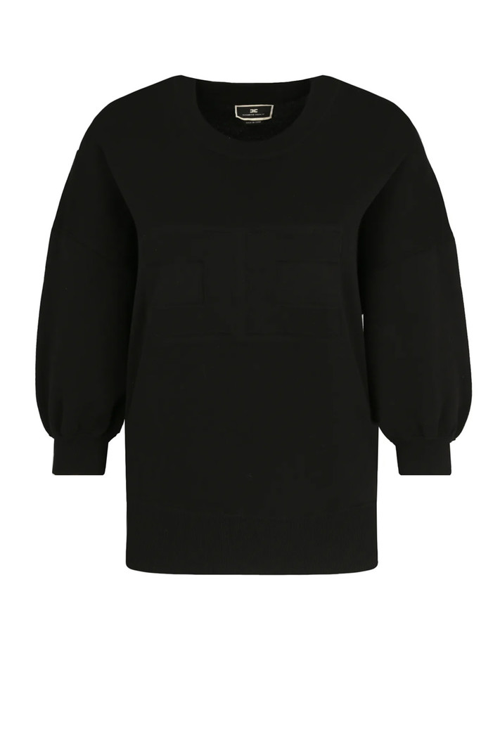 ELISABETTA FRANCHI Elisabetta Franchi zwarte sweater met logo