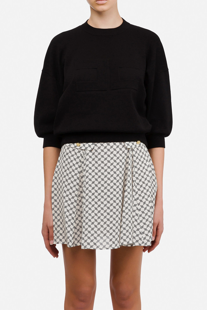ELISABETTA FRANCHI Elisabetta Franchi zwarte sweater met logo