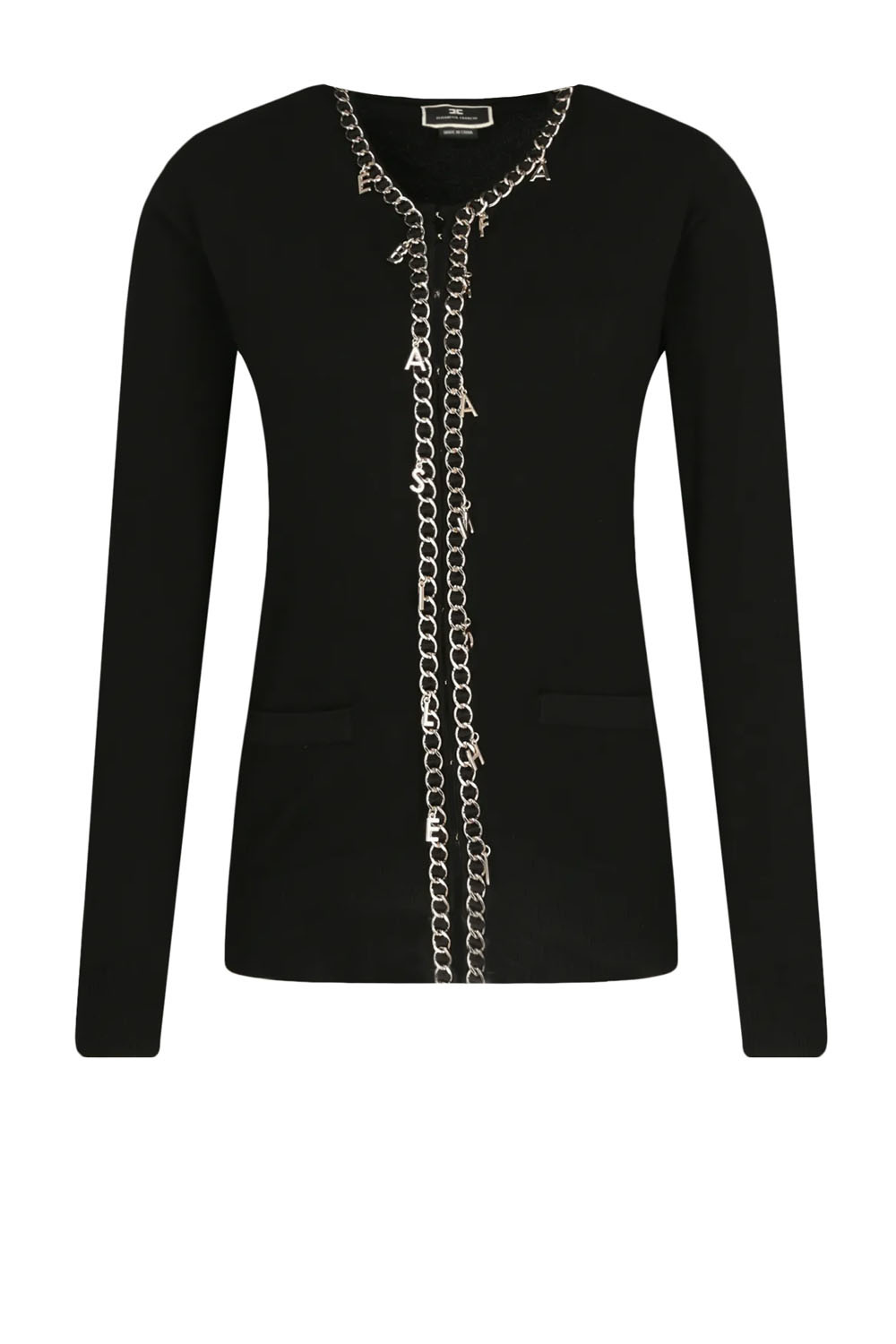 ELISABETTA FRANCHI Elisabetta Franchi zwart vest met bedels