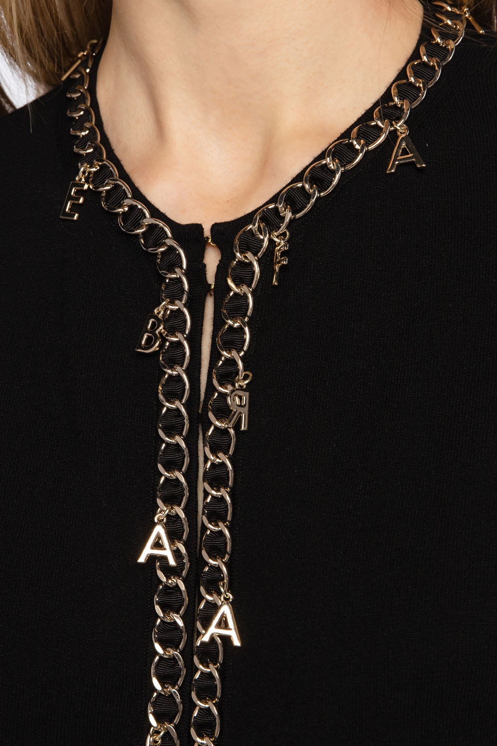 ELISABETTA FRANCHI Elisabetta Franchi zwart vest met bedels