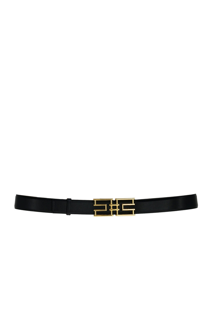 ELISABETTA FRANCHI Elisabetta Franchi zwarte riem met logo