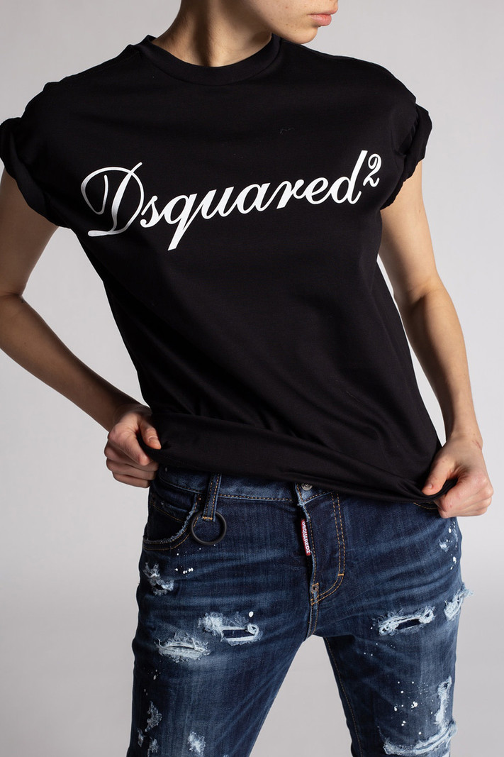 DSQUARED2 Dsquared2 zwart cursief logo t-shirt