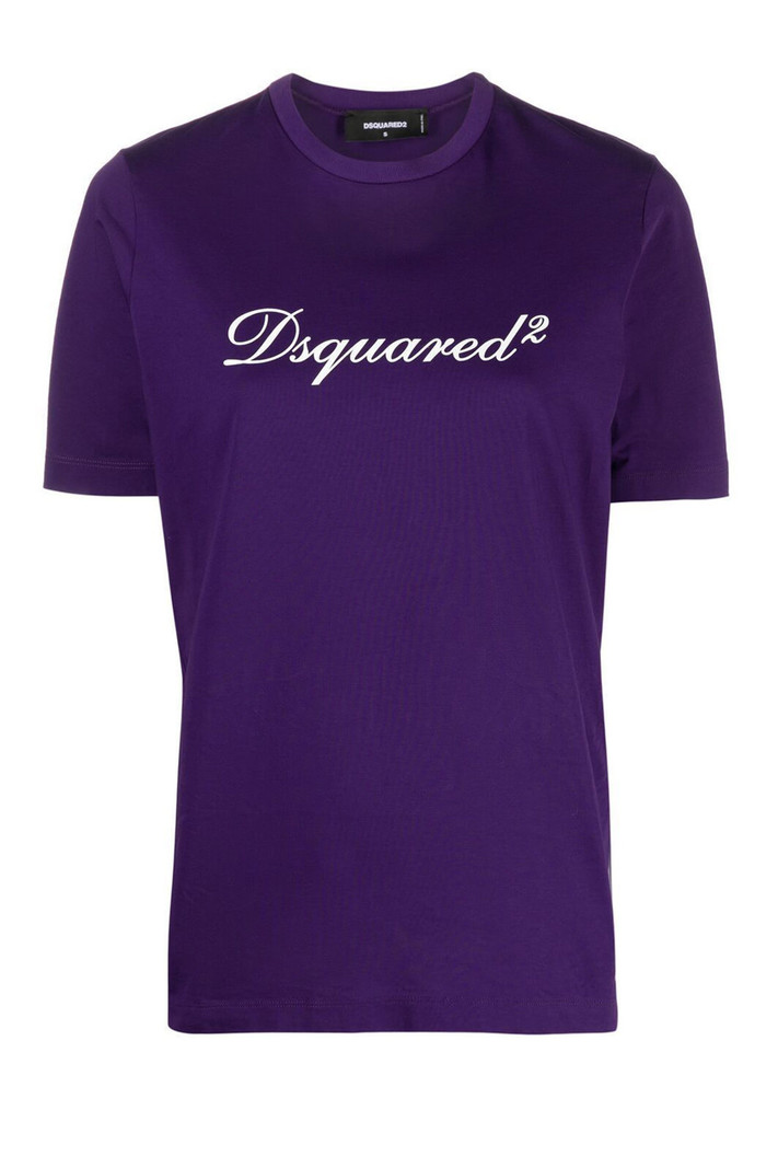 DSQUARED2 Dsquared2 paars cursief logo t-shirt