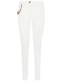 ELISABETTA FRANCHI Elisabetta Franchi witte skinny jeans met ketting