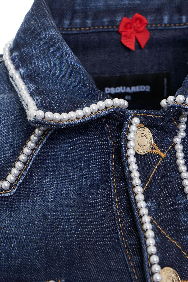 DSQUARED2 Dsquared2 spijkerjurk met parels