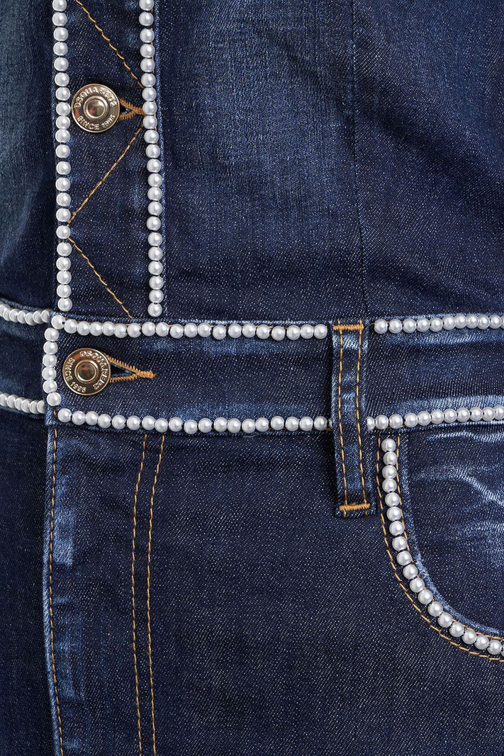 DSQUARED2 Dsquared2 spijkerjurk met parels