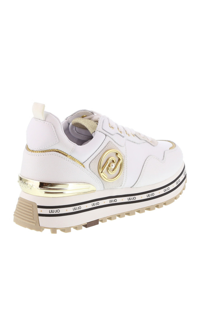 LIUJO sneaker MAXI WONDER met gouden logo WIT - Dresscode