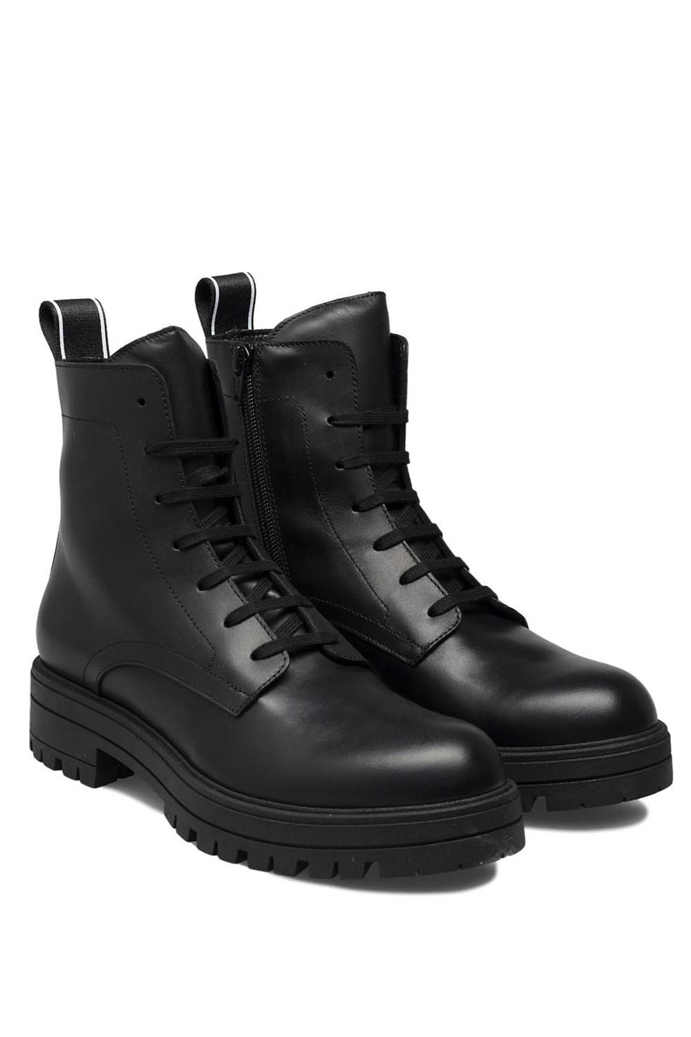 DSQUARED2 zwarte biker boots met logotape achterzijde