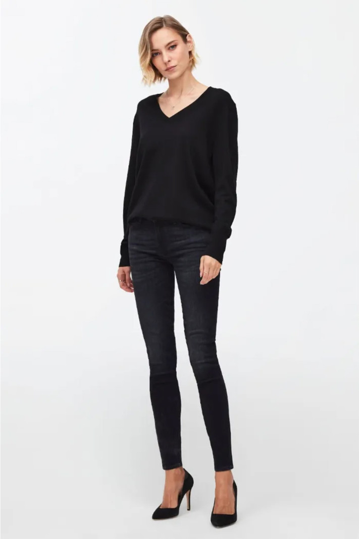 SEVEN FOR ALL MANKIND slim illusion jeans ZWART
