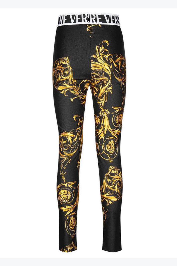 VJC lycra legging in barokprint Zwart 