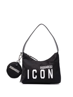 Z (S(UPER SALE Dsquared2 ICON nylon hand tas Zwart