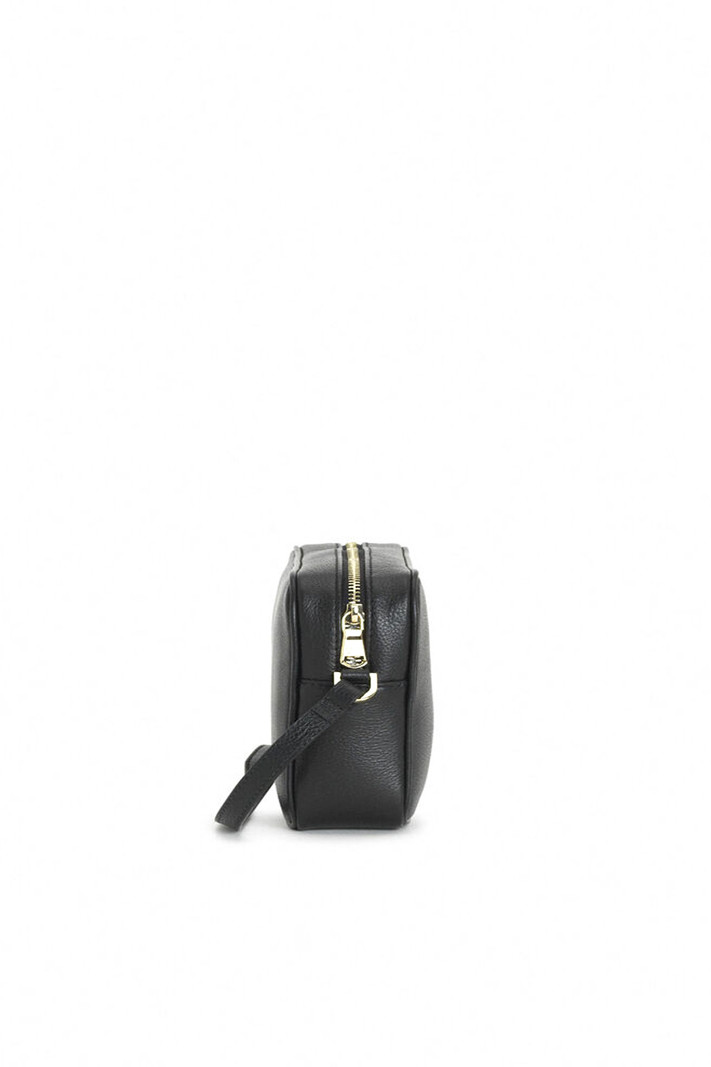 PATRIZIA PEPE Patrizia Pepe crossbody bag with gold lettering and logo Black