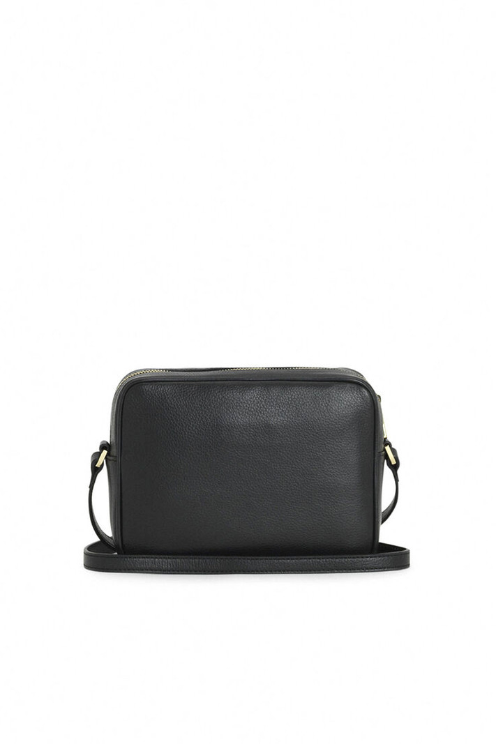 PATRIZIA PEPE Patrizia Pepe crossbody bag with gold lettering and logo Black