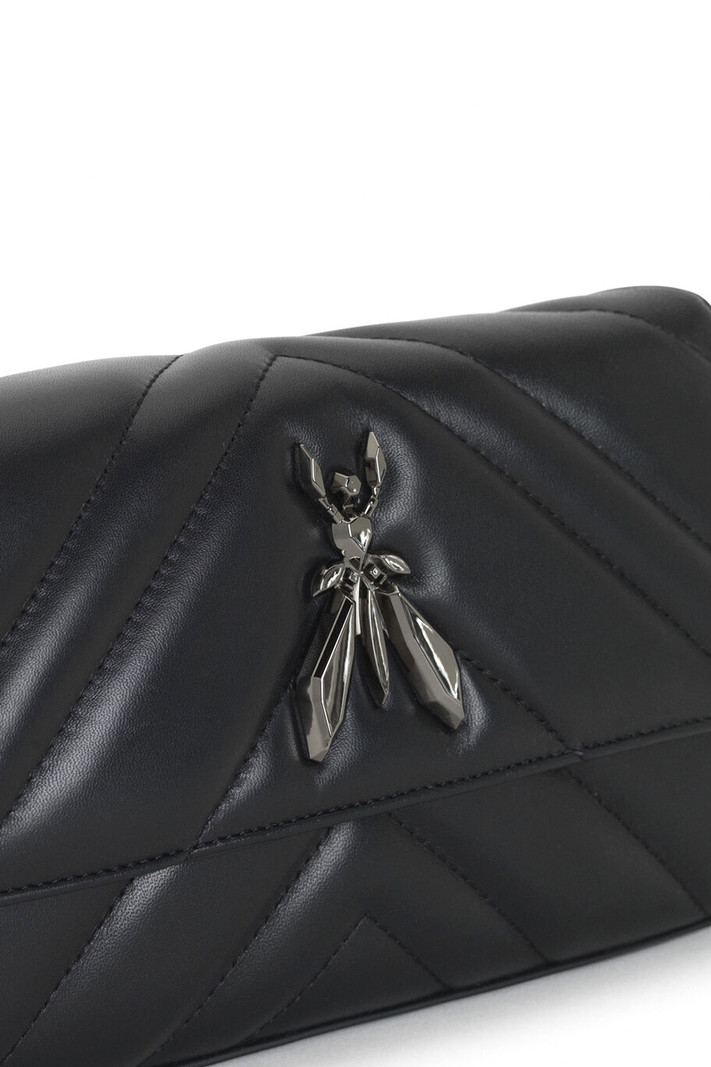 PATRIZIA PEPE Patrizia Pepe Fly bag met zilver logo Zwart