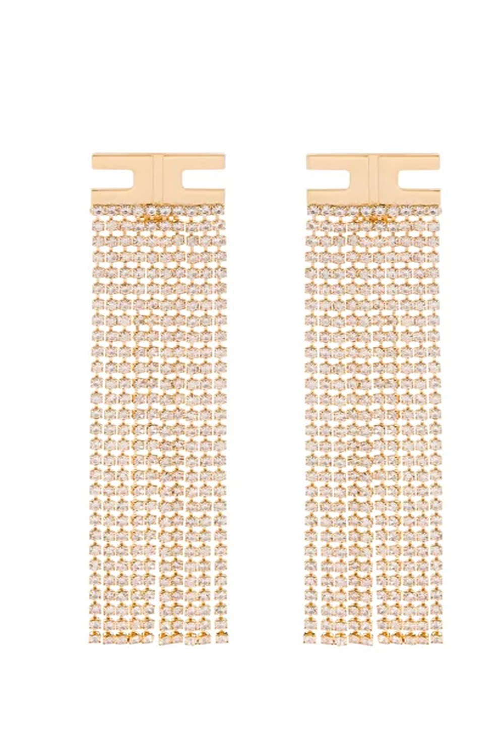ELISABETTA FRANCHI Elisabetta Franchi earrings with logo and stones Gold