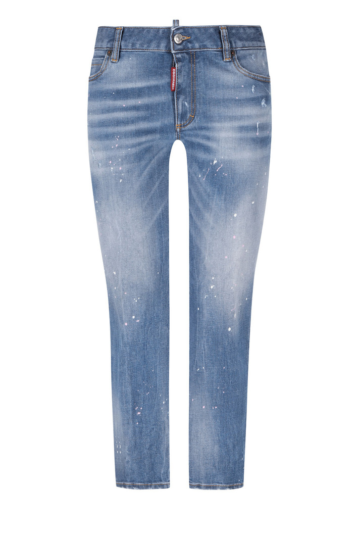 DSQUARED2 Dsquared2 Twiggy jeans met roze spetters