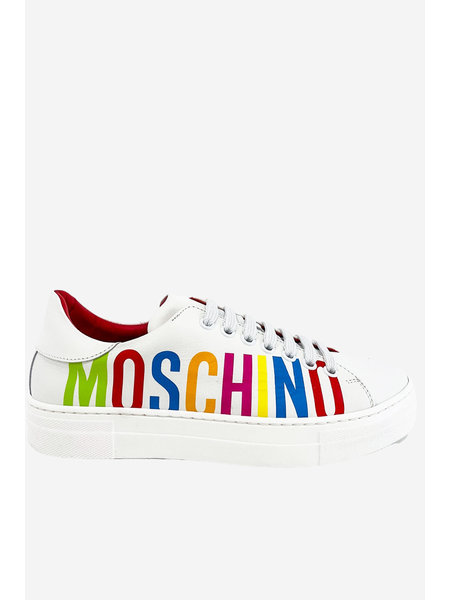 MOSCHINO Moschino trainer with brand name in different colours White