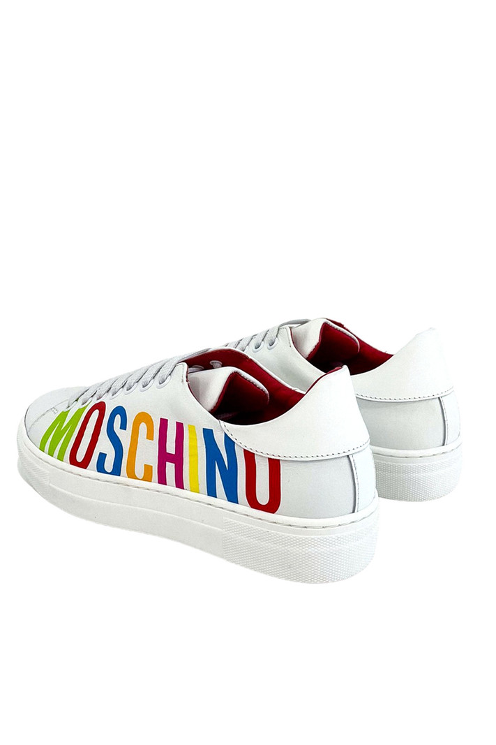 MOSCHINO + Kids Moschino trainer with brand name in different colours White