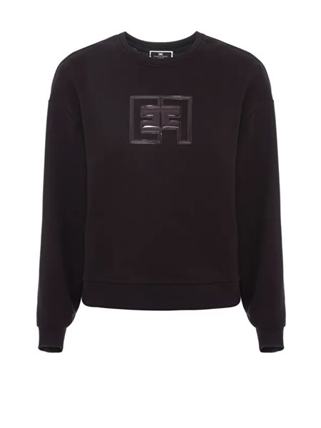 ELISABETTA FRANCHI Elisabetta Franchi sweater EF logo in lacquer black Black