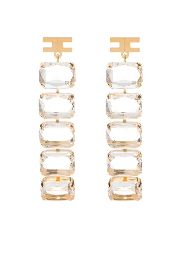 ELISABETTA FRANCHI Elisabetta Franchi earrings long 5 diamond look linked Gold