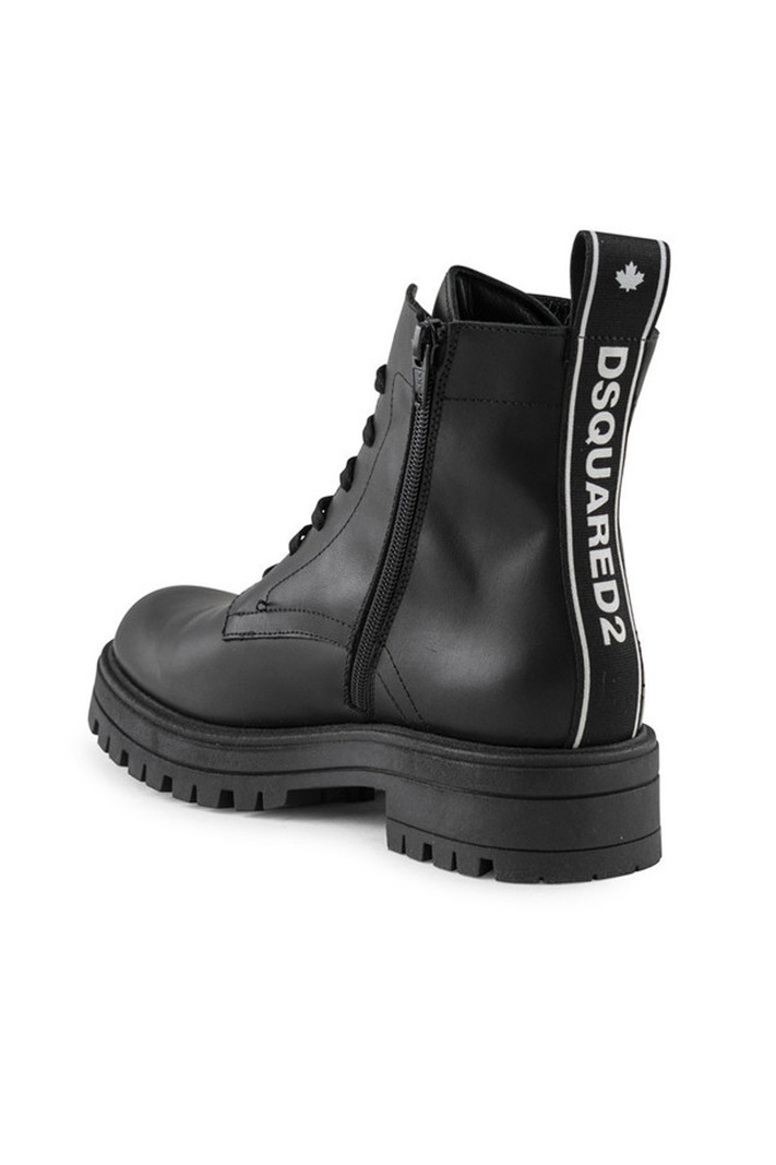 DSQUARED2 Dsquared2 bikerboot met logotape achterzijde Zwart  ( valt een maat groter uit )