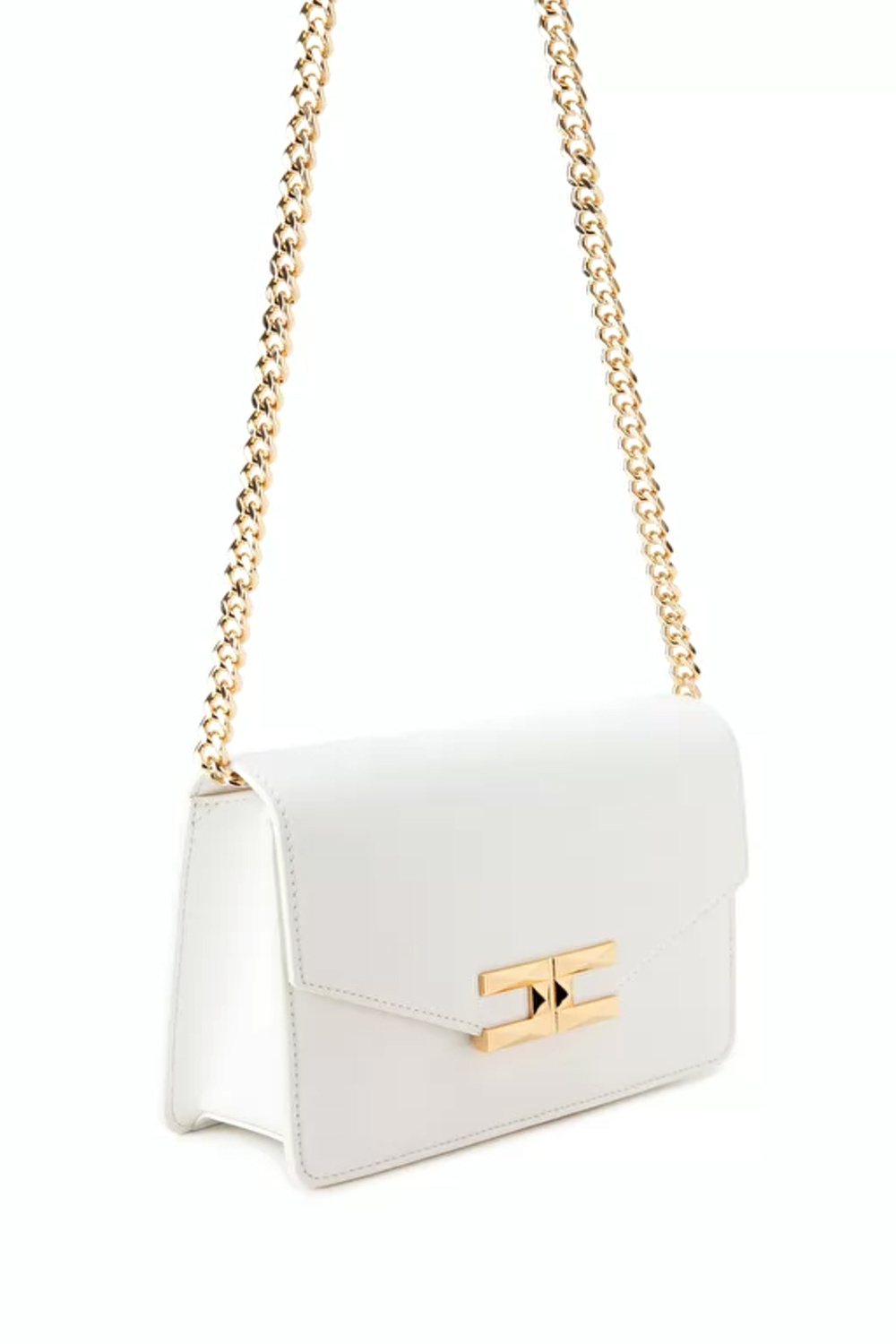 Leuren Automatisering Aquarium Elisabetta Franchi cross body tas aan ketting met gouden logo Wit -  Dresscode